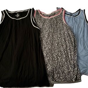 Secret Treasures Women’s 3 Pajama Sleeveless Tank Tops Bundle Lot